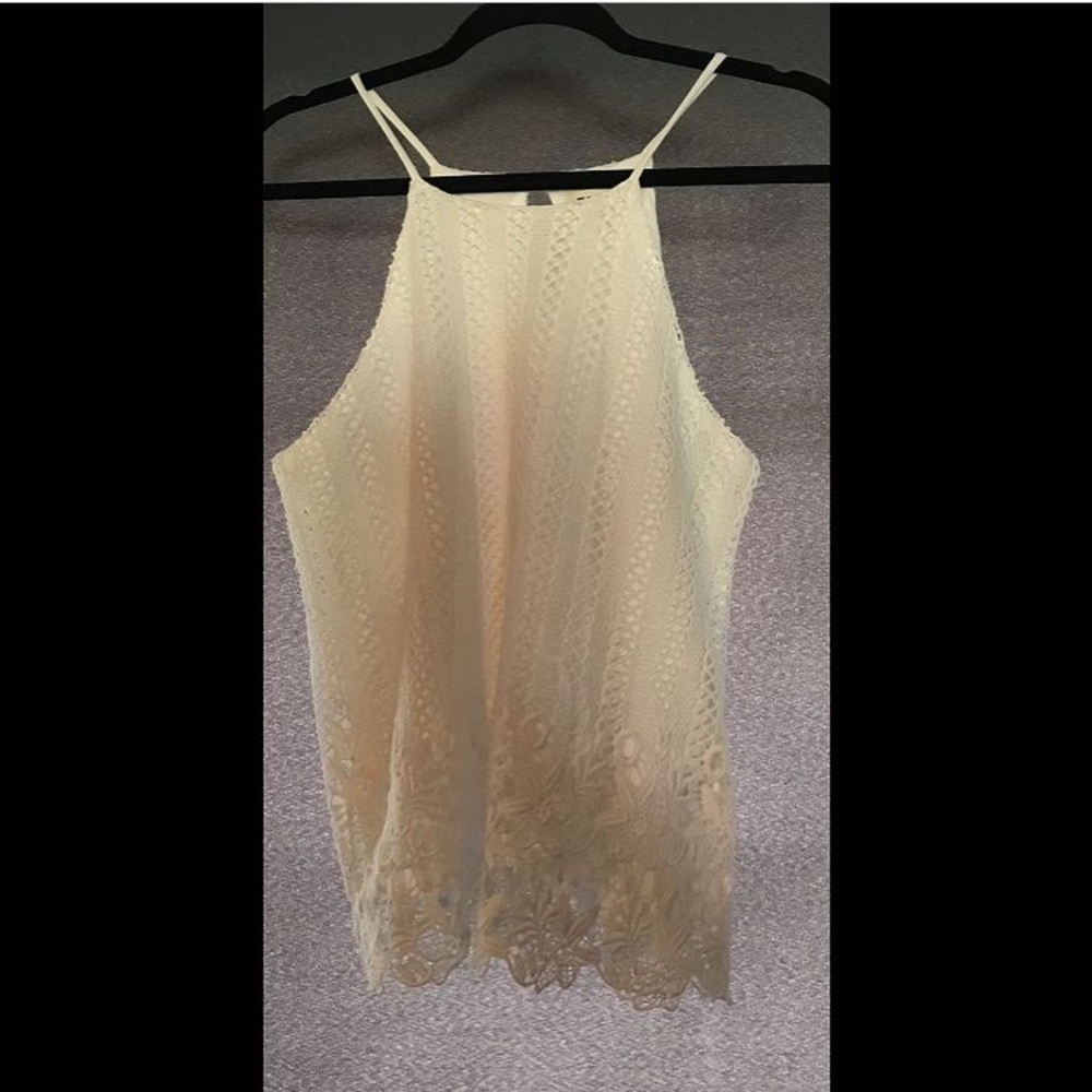 Monteau white lace tank.